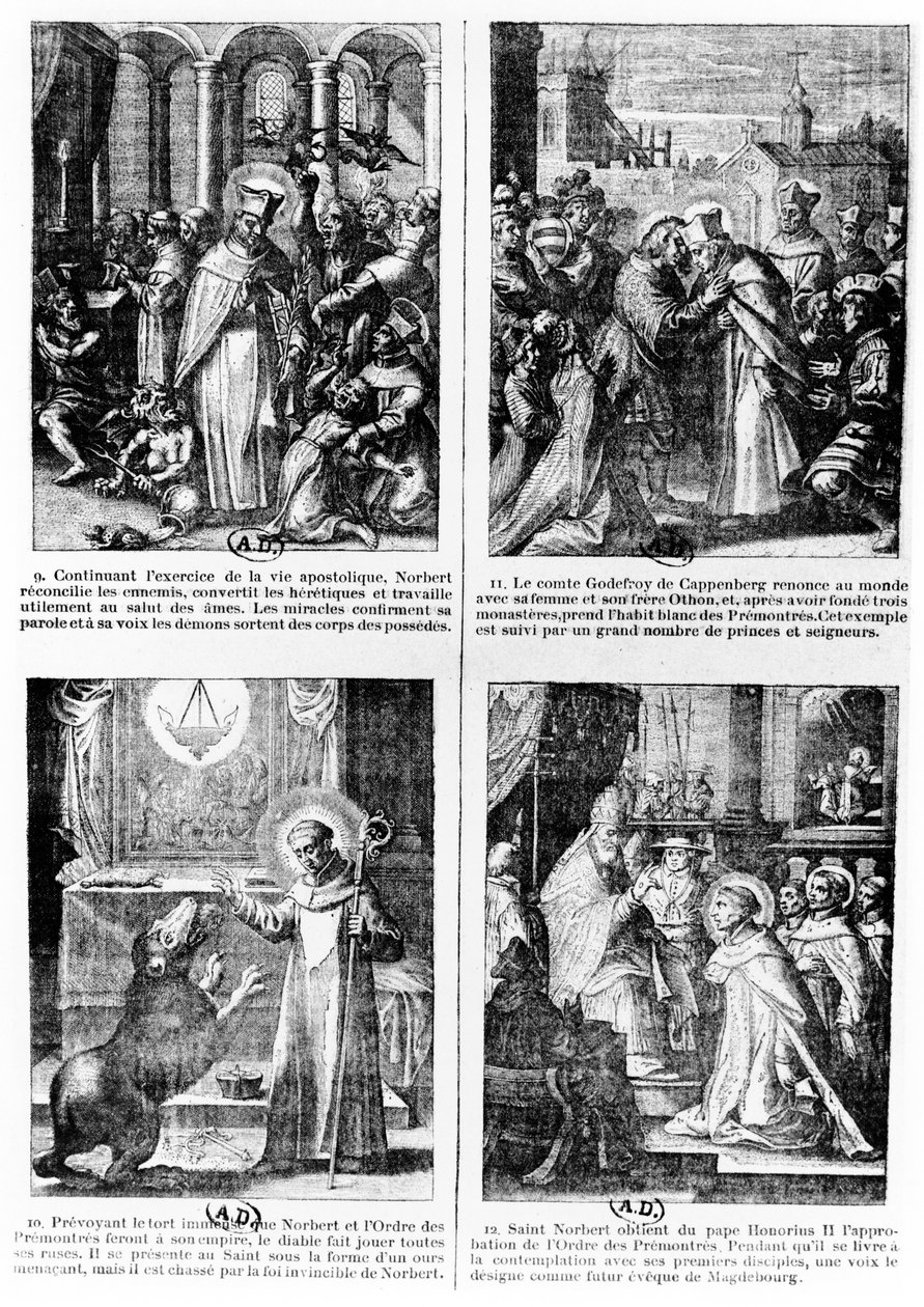 Cenas da vida de São Norberto, fundador da ordem premonstratense de cânones regulares de French School
