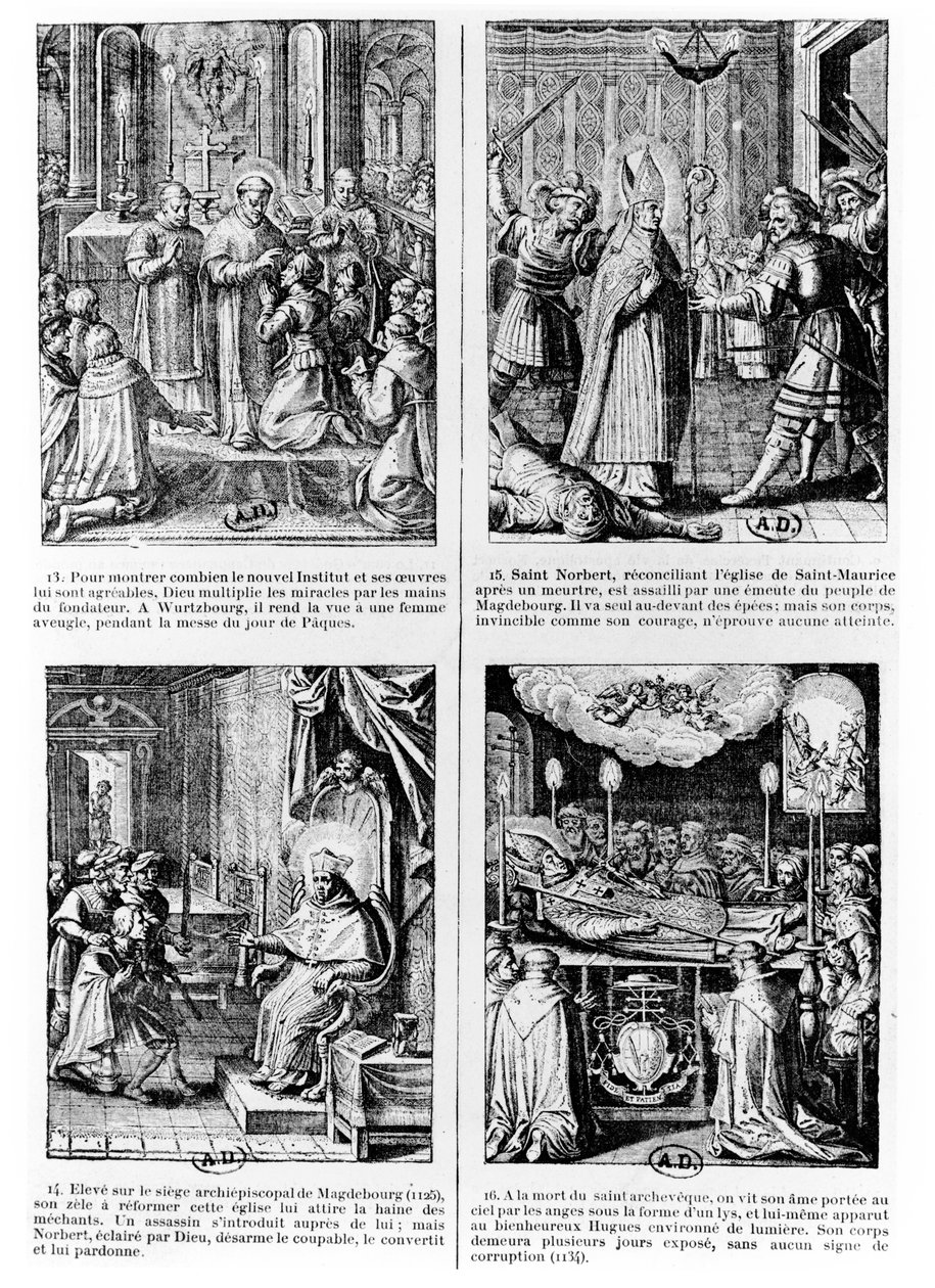 Cenas da vida de São Norberto, fundador da ordem premonstratense de cânones regulares de French School