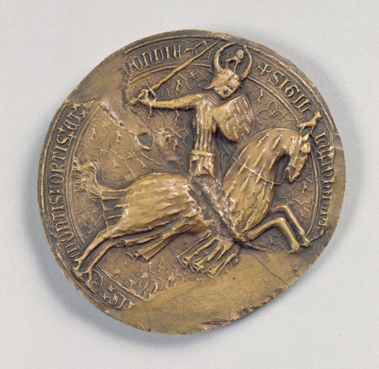 Selo de Jean IV o Valliant (1341-99) Duque de Bretanha (cera) de French School
