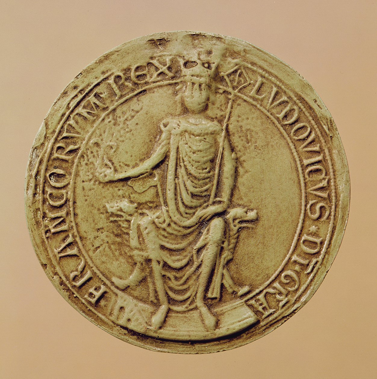 Selo de Luís VIII (1187-1226) (cera) de French School