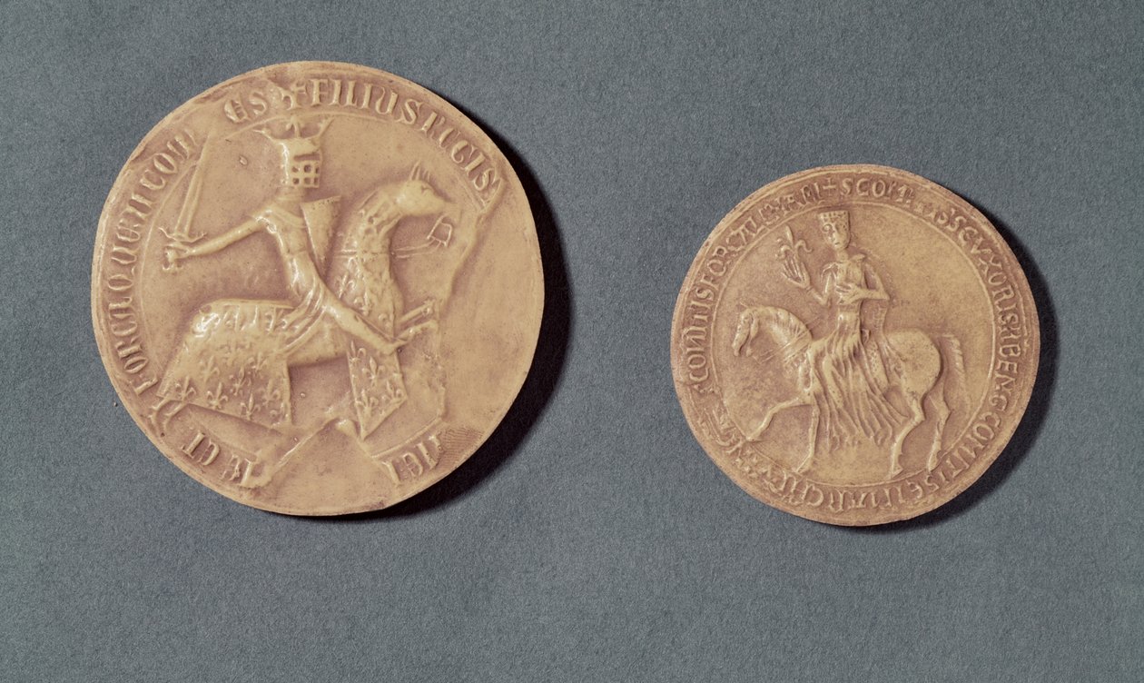 Focas de Carlos I (1226-85) de Anjou e Beatriz (d.1267) de Provença (cera) de French School
