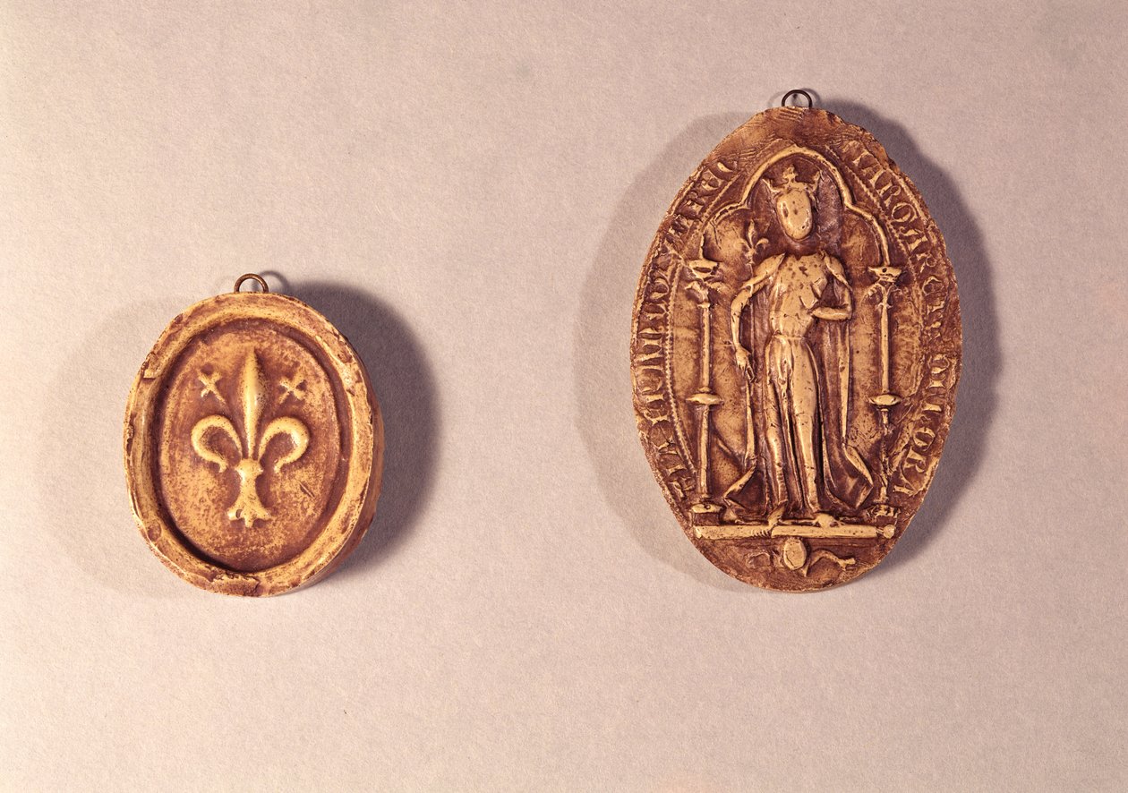 Focas de Marguerite de Provence (1221-95) 1284 (cera) de French School