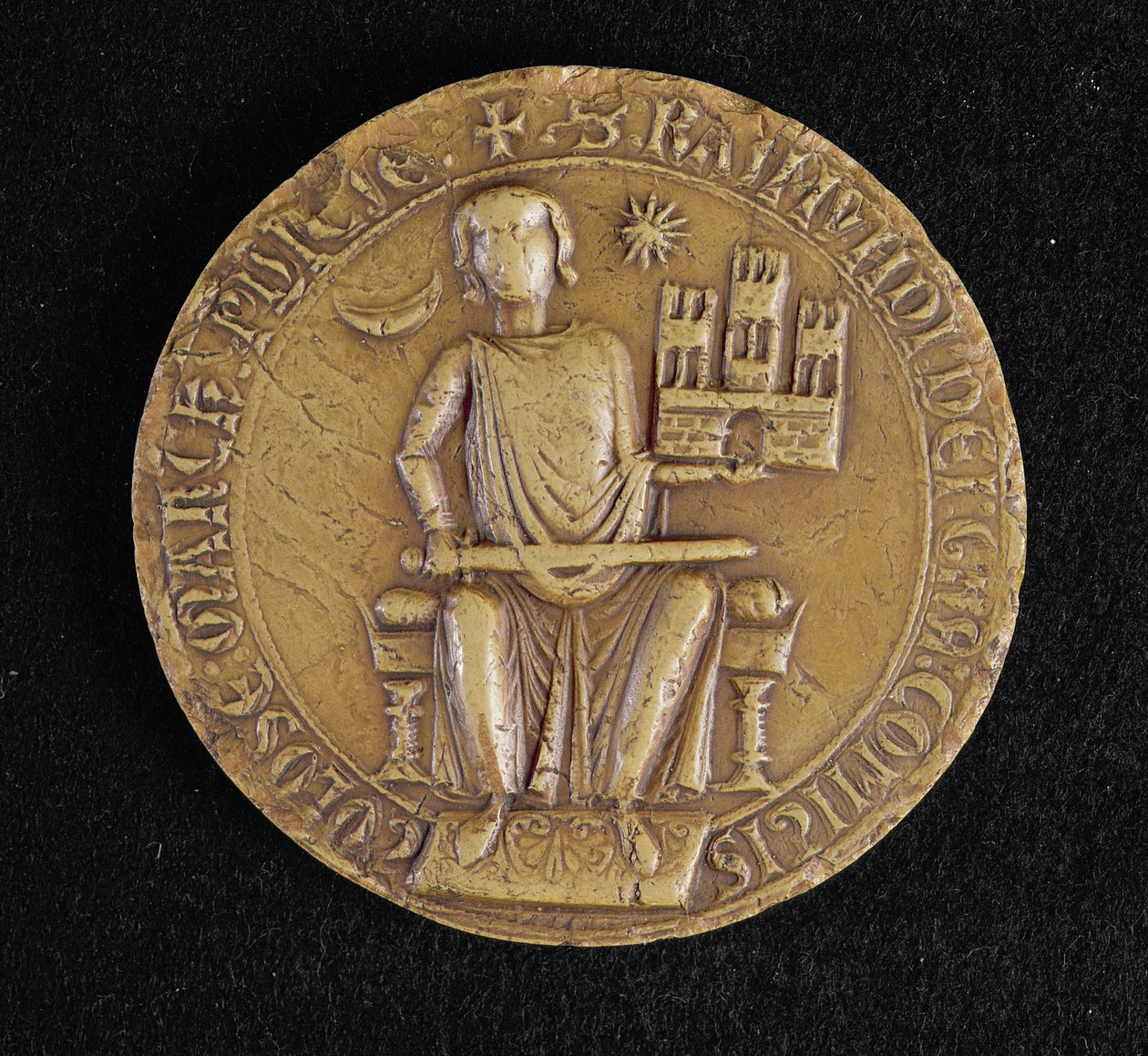 Segundo selo de Raymond VII (1197-1249) de Toulouse (cera) de French School