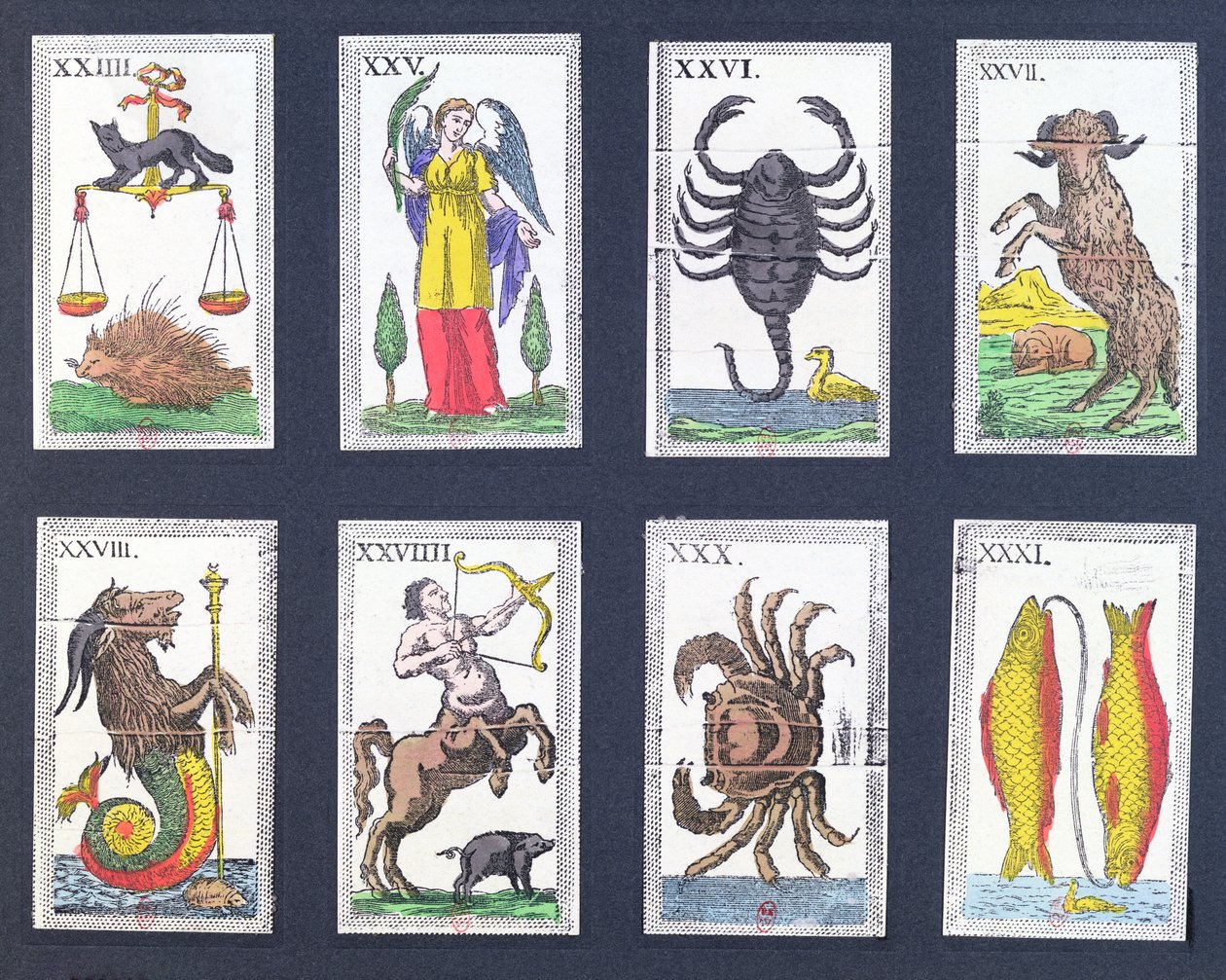 Seleção de cartas de tarô astrológico de French School