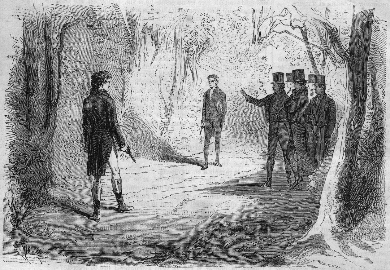 Romance da série: "Ricos e pobres" de Emile Souvestre (1806-1854). O duelo de Boissard e Larry. Gravação em "Les bons romances". de French School