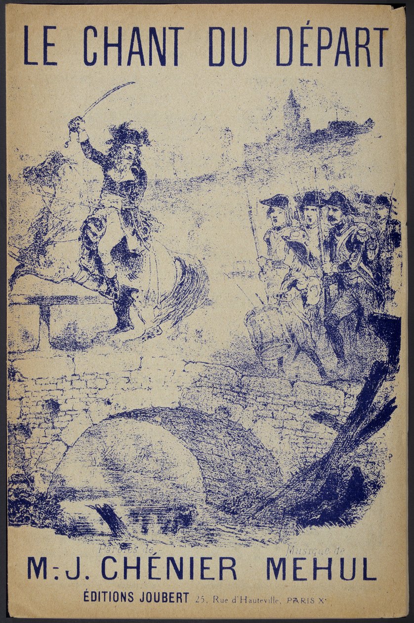 Capa da partitura de "Le chant du départ" letra de Chénier, música de Mehul de French School