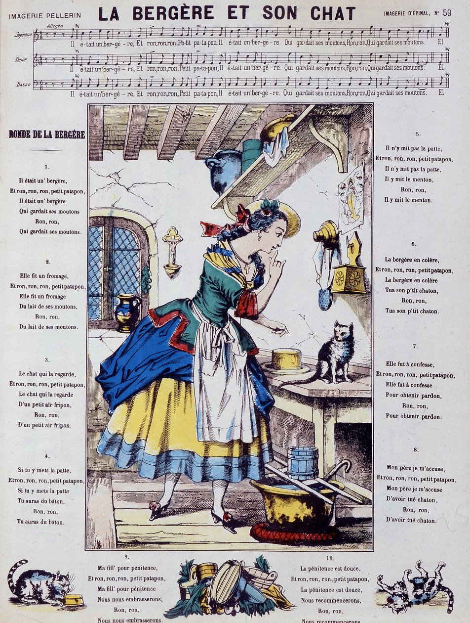 Música de folha para a canção popular: a pastora e o seu gato - image d