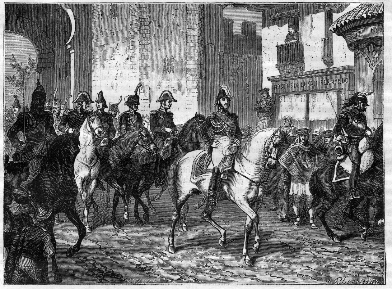 Cerco e captura de Valência pelo exército francês sob as ordens do Marechal do Império Conde Suchet em 9 de Julho de 1812 - Entrée du marechal Louis Gabriel Suchet à Valencia em 1812 - no "Histoire de l