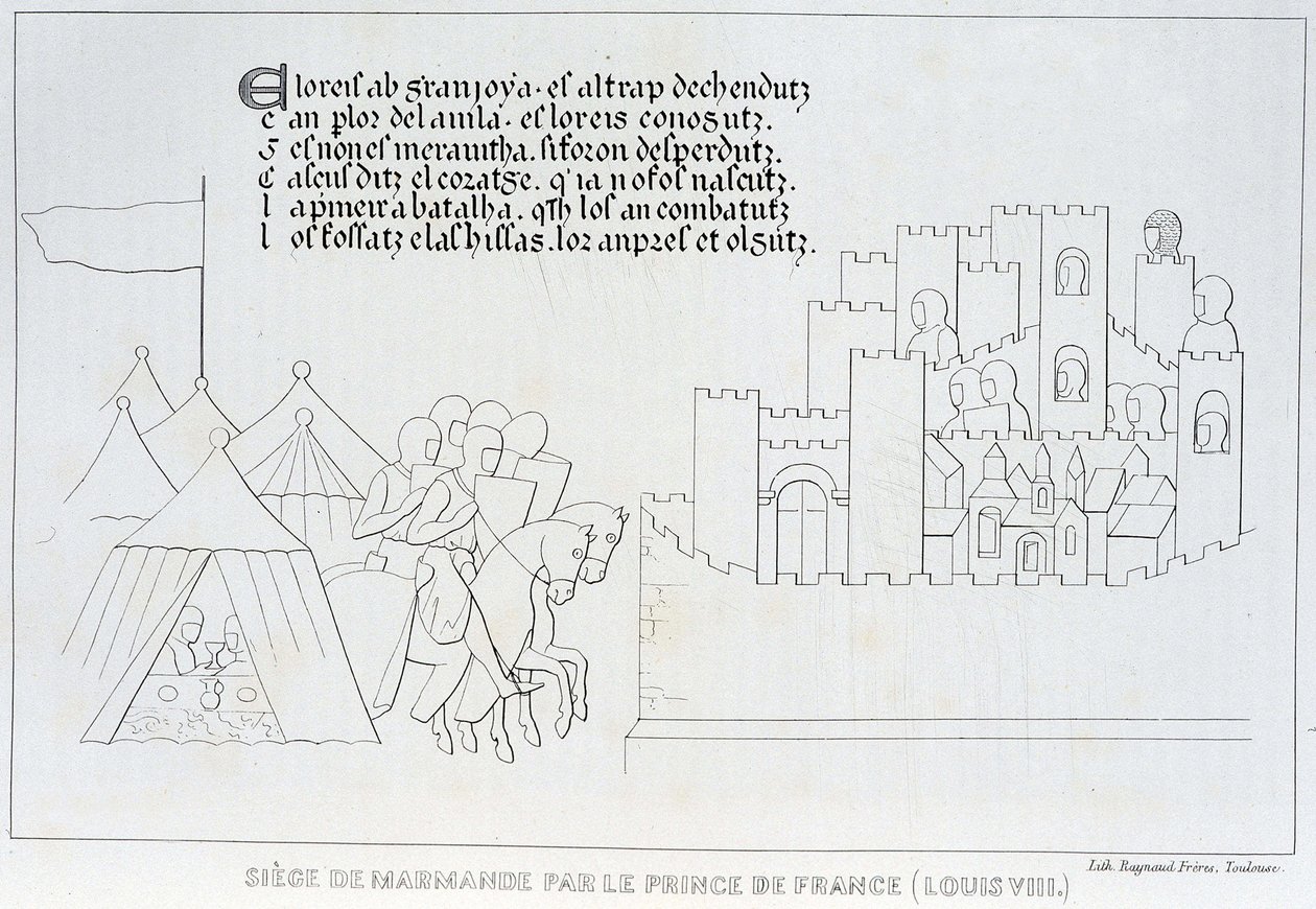 O Cerco da Marmande por Luís VIII de French School