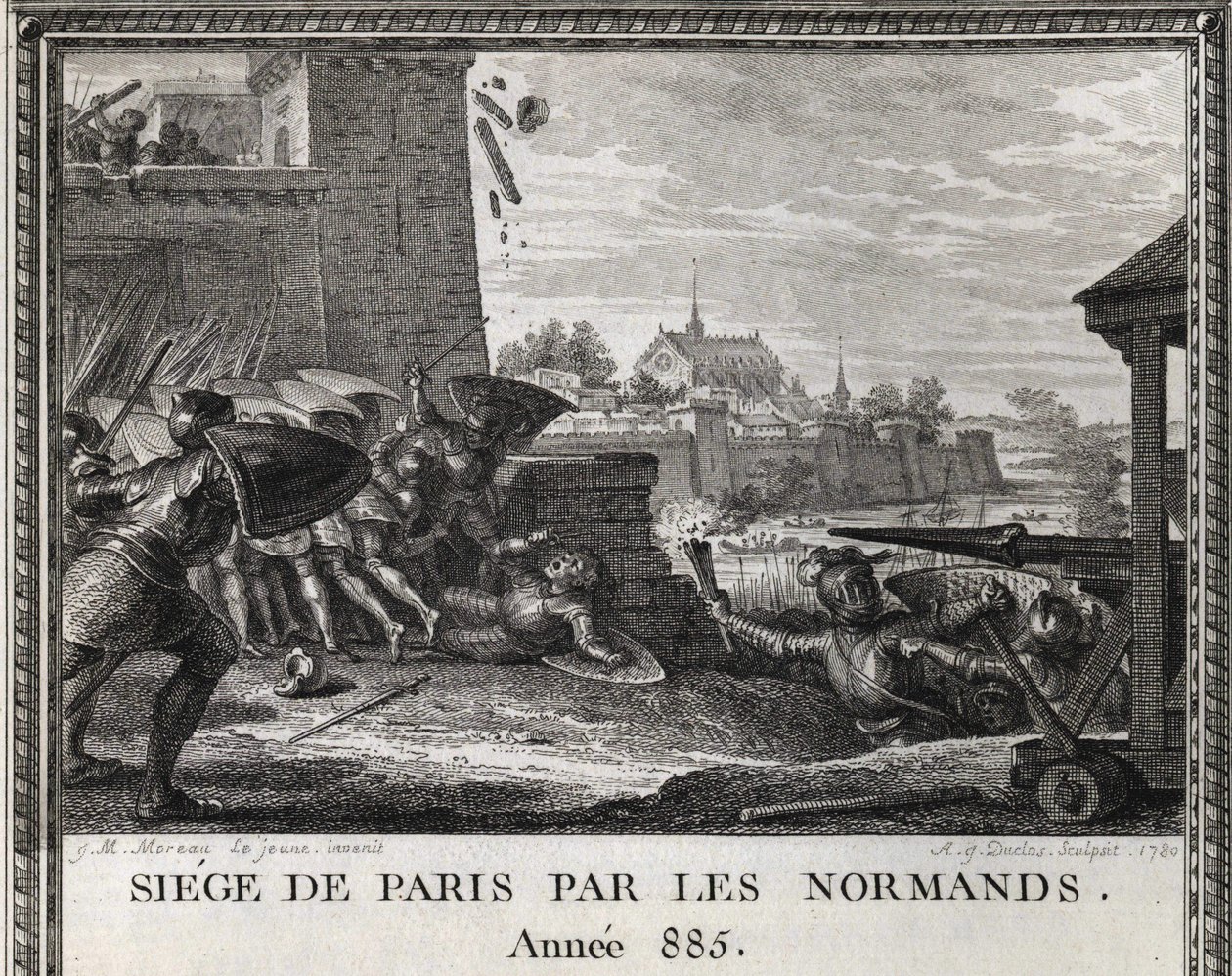 Sítio de Paris pelos normandos, ano 885. Gravura do "Figures de l