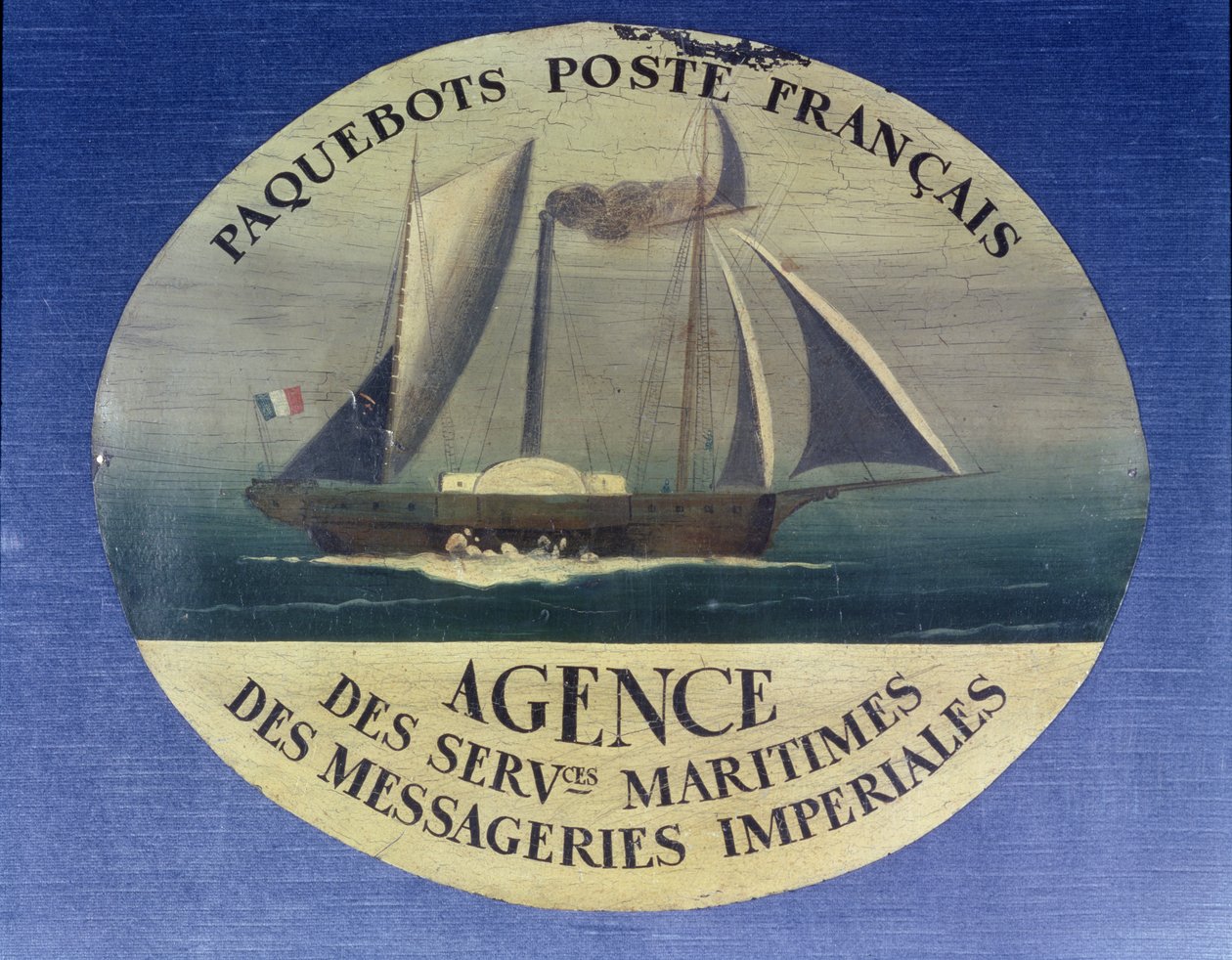 Assine para o serviço de barco de correio executado pela Agência de Serviços Maritimes des Messageries Imperiales de French School