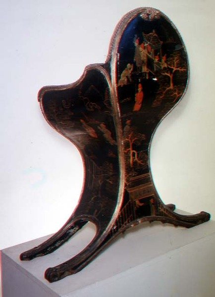 Sledge seat decorado com chinoiserie, inscrito pelo Dagly Workshop, possivelmente por Jacques Dagly, mestre da fábrica Gobelins (laca) de French School