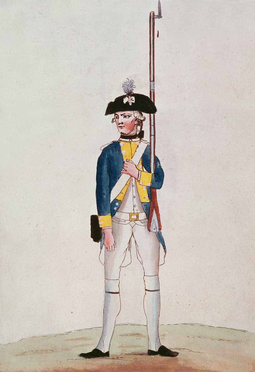 Soldado do Regimento Real-Deux-Ponts, c.1780 de French School