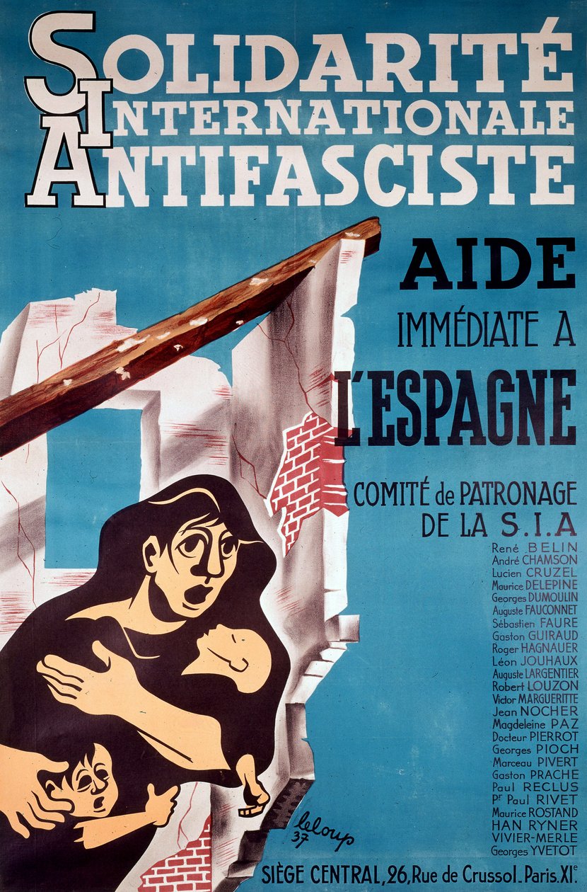 Solidarite Internationale Antidasciste", Cartaz Antifascista de French School