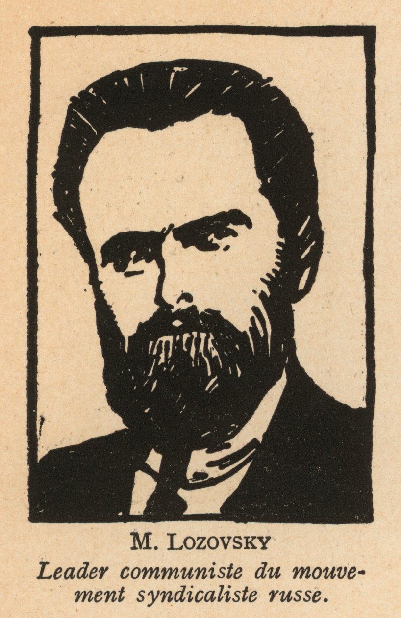Solomon Lozovsky, revolucionário bolchevique russo e político soviético, secretário-geral da União Internacional Vermelha do Trabalho (Profintern) (litografia) de French School