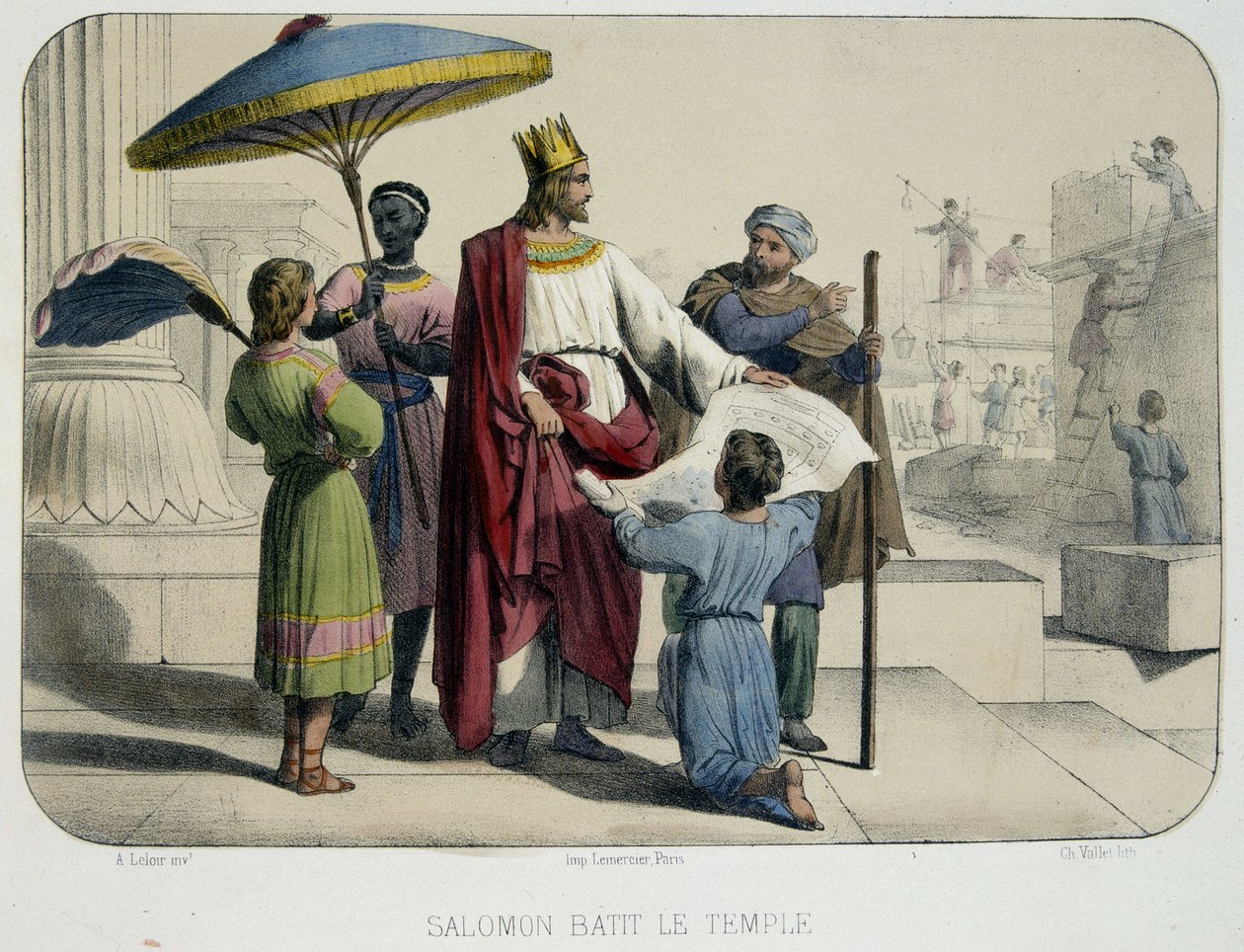 Salomão construiu o templo (o local da construção ao fundo) de French School