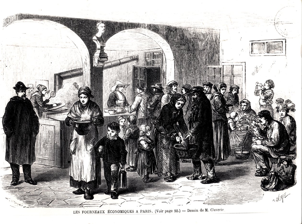 Sopa de cozinha em Paris, c. 1860 de French School
