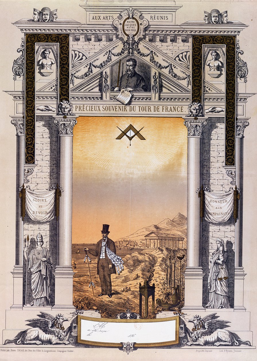 Lembrança de um trabalhador da Journeyman Tour de France após seu aprendizado, c. 1860 de French School