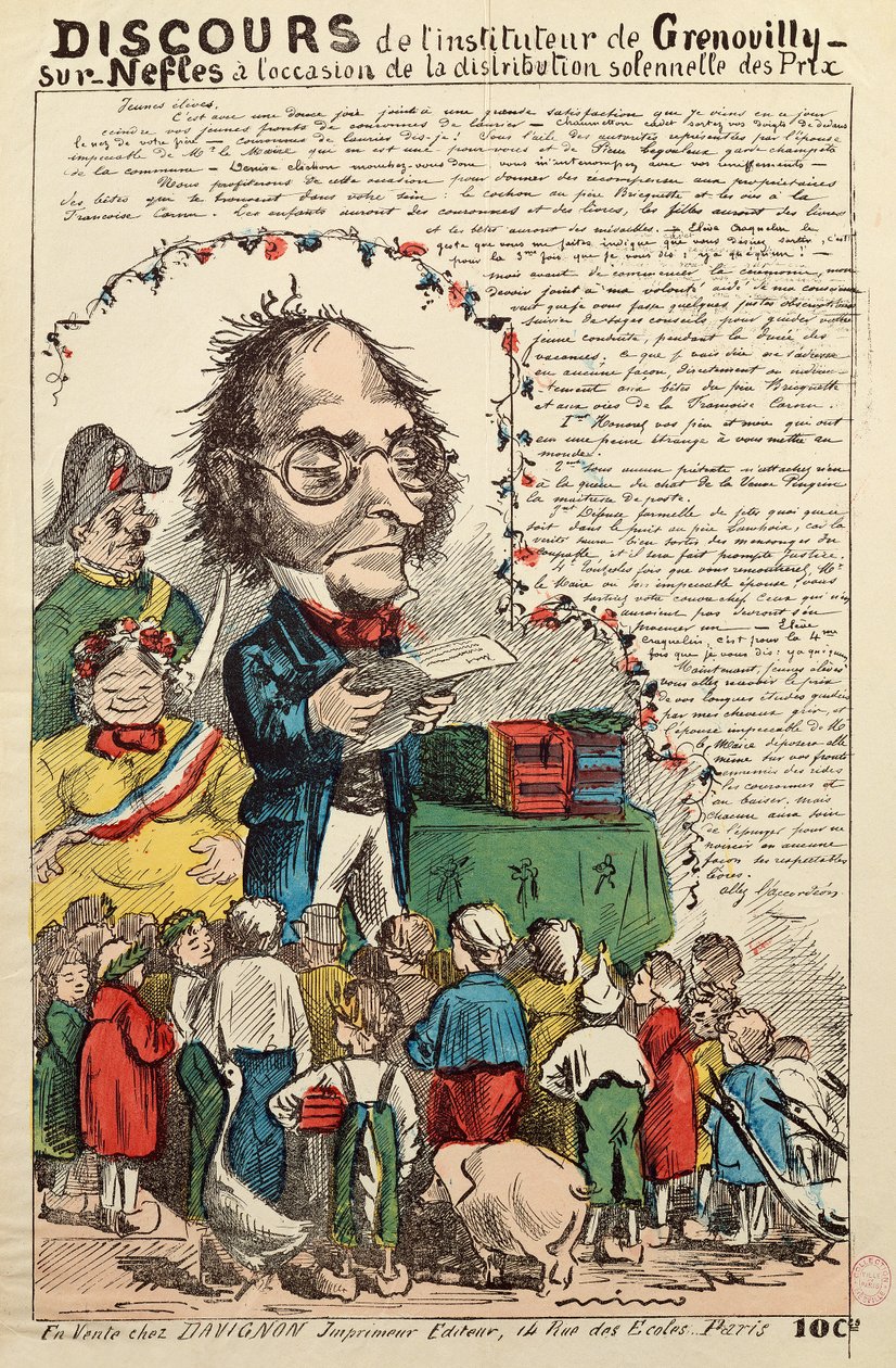 Discurso do professor de Grenouilly sur Nefles durante a distribuição do prémio de French School