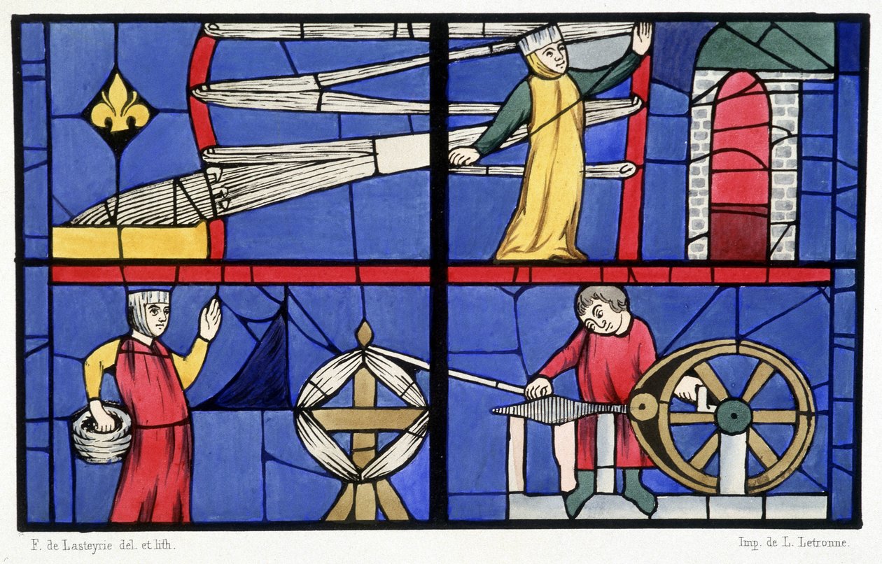 Oficina de fiação. Fac simile des vitrais de la Cathedrale d