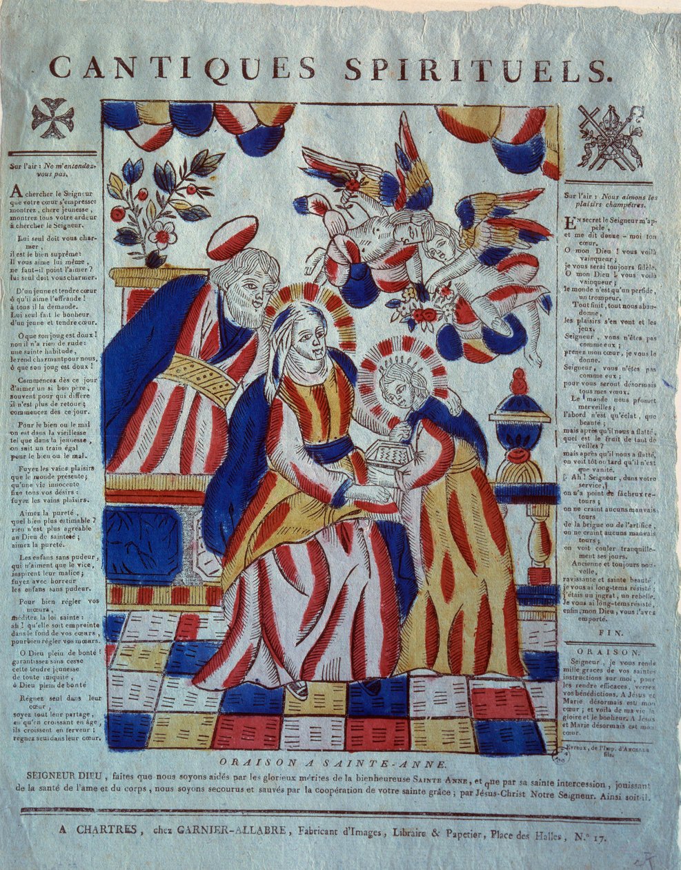 Canto espiritual: oração a Santa Ana. Gravura do século XIX. Paris, Museu de Artes e Tradições Populares de French School
