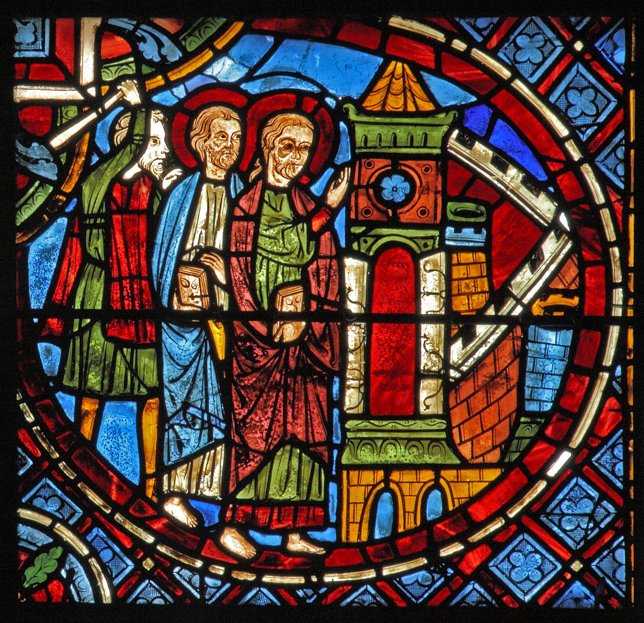 Ss Simon e Jude são levados para a prisão por um guarda (w1) de French School