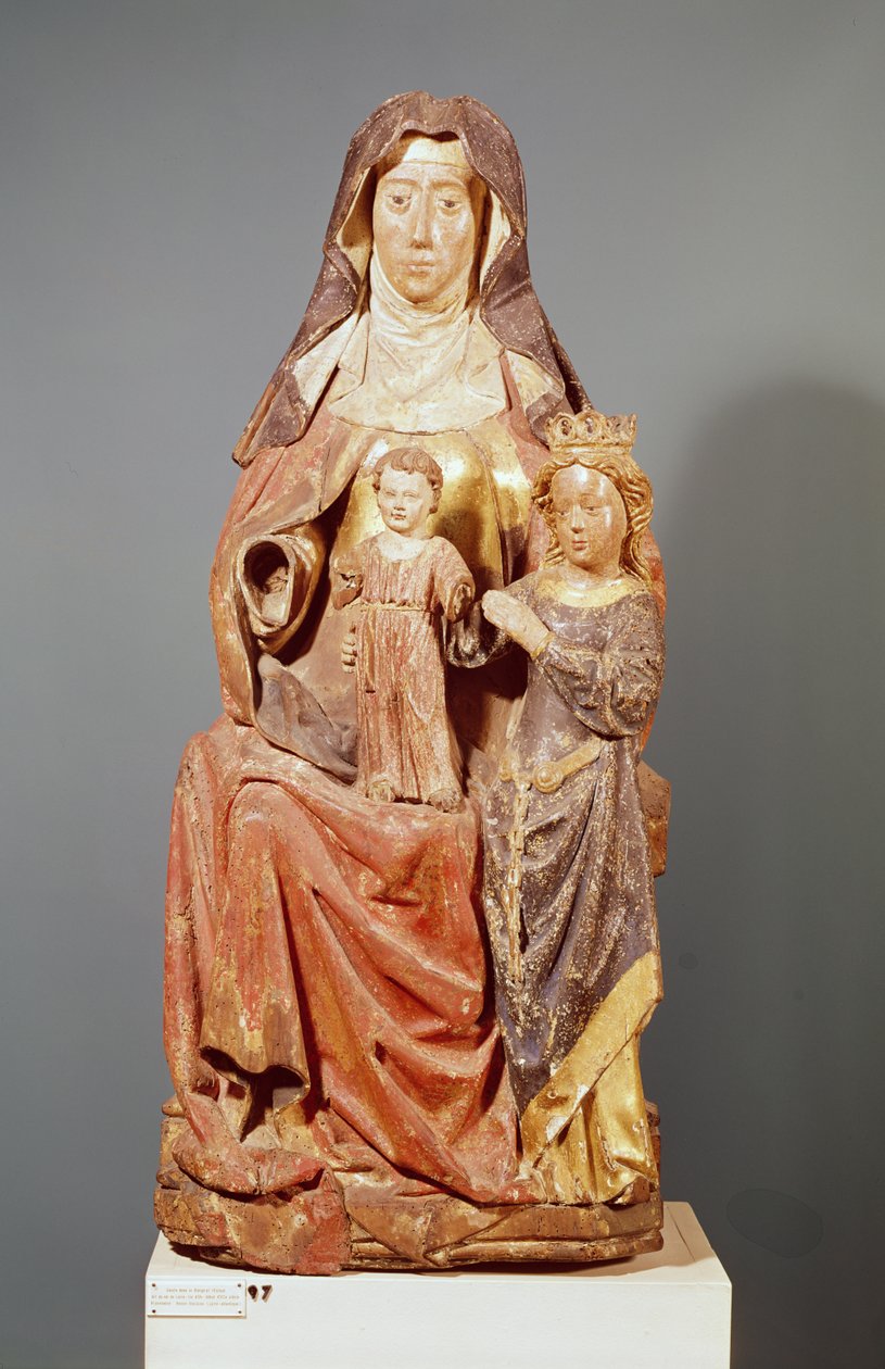 Santa Ana, a Virgem e o Menino, do século XV ao XVI (madeira policromada) de French School