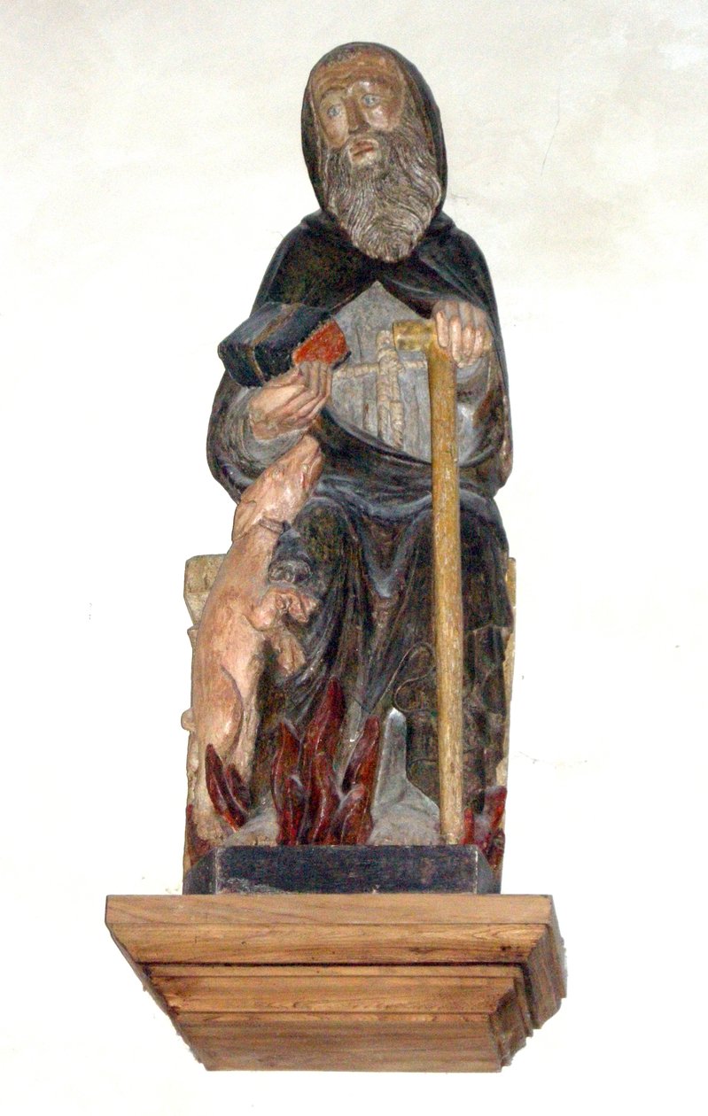 Santo António Abade (madeira pintada) de French School