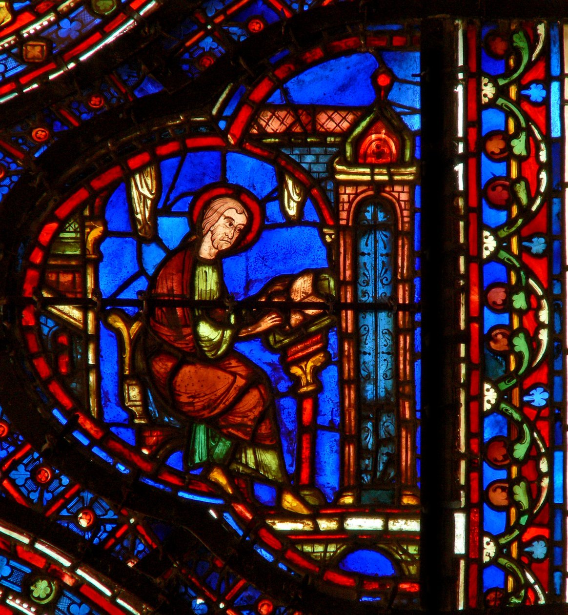 St Anthony: lendo em sua cela (w30b) de French School