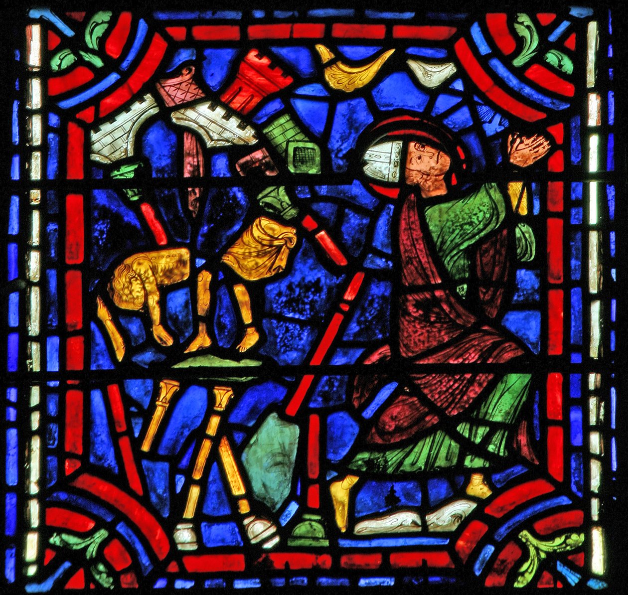 St. Apollinaire: templo de Apolo cai enquanto ele ora (w36) de French School
