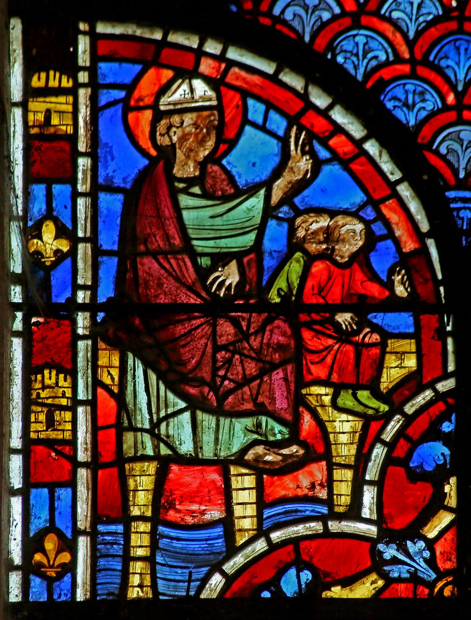 St Blaise pregando e um rei chega de French School