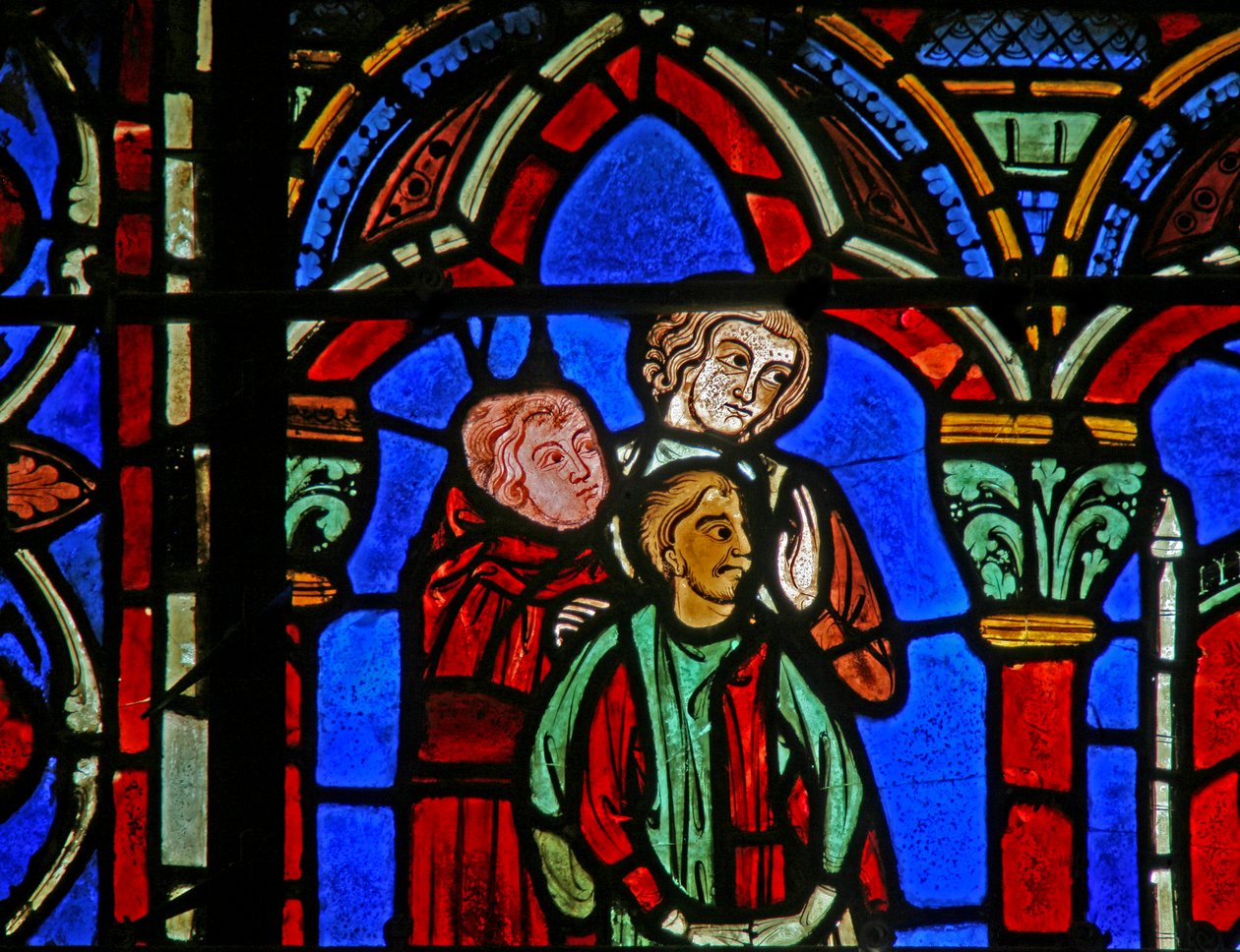 Janela de St Cheron: filho de Clotairs levou ao túmulo (w15) de French School