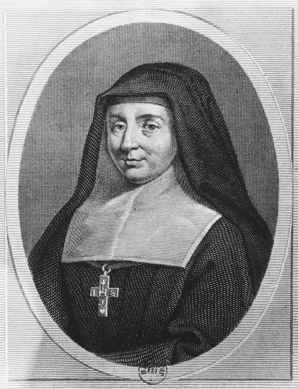 Santa Jane Frances de Chantal (gravura) de French School