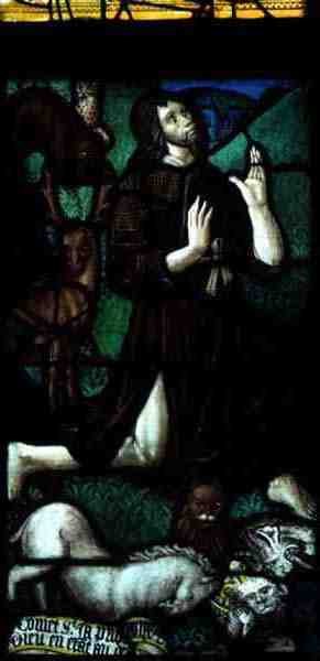 São João Batista no Deserto, de Rouen, meados do século XVI (vitral) de French School