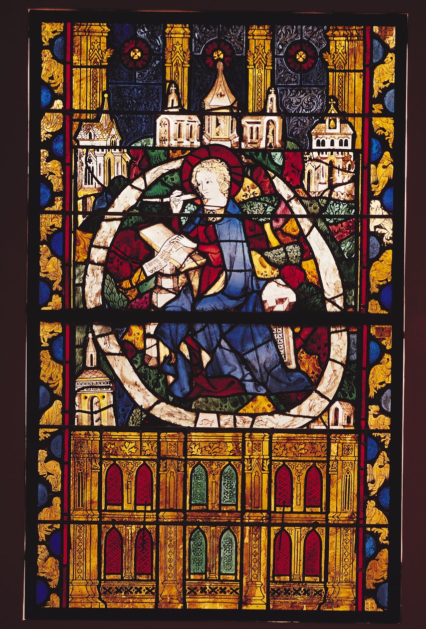 São João Evangelista escrevendo o Apocalipse, Escola parisiense, c.1350 de French School
