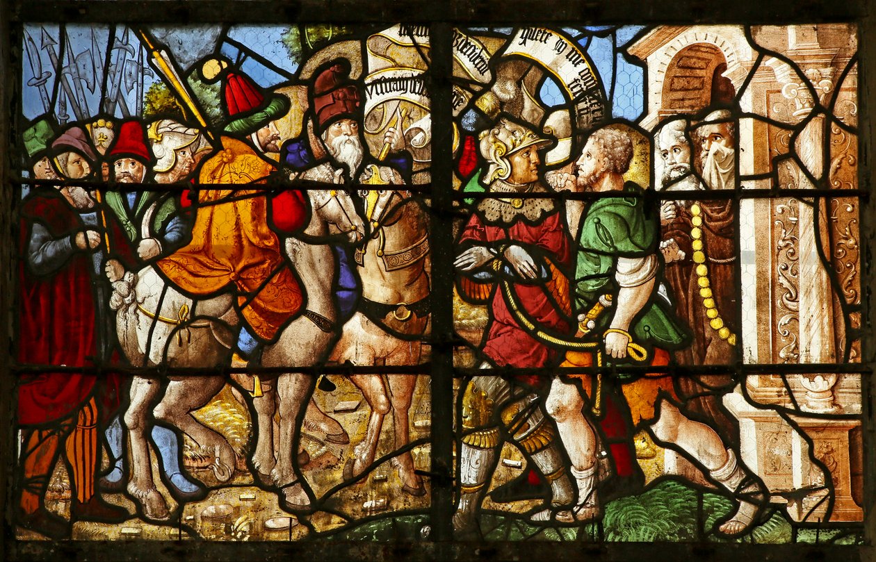 St Julien de Brioude preso em frente a um mosteiro de French School