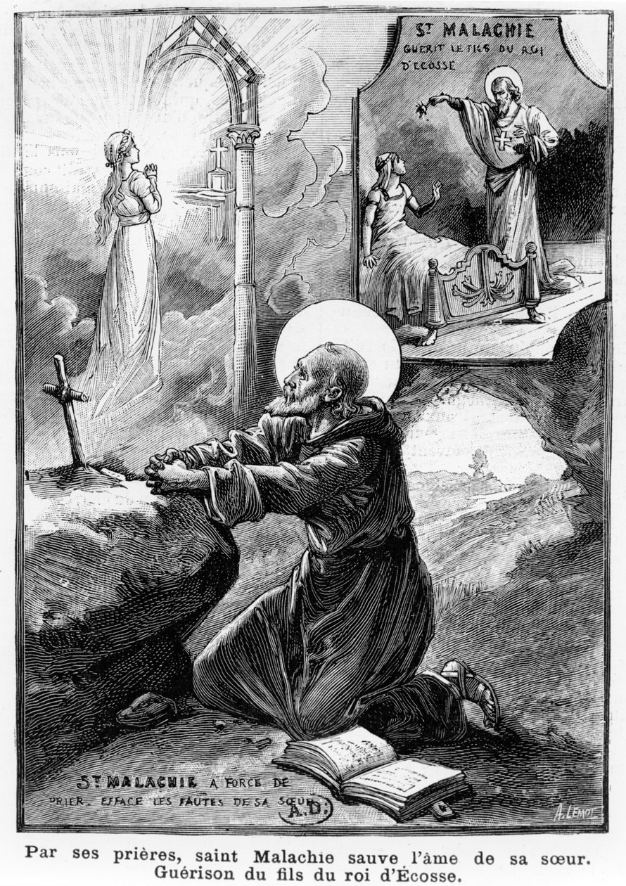St Malachy rezando pela alma de sua irmã de French School