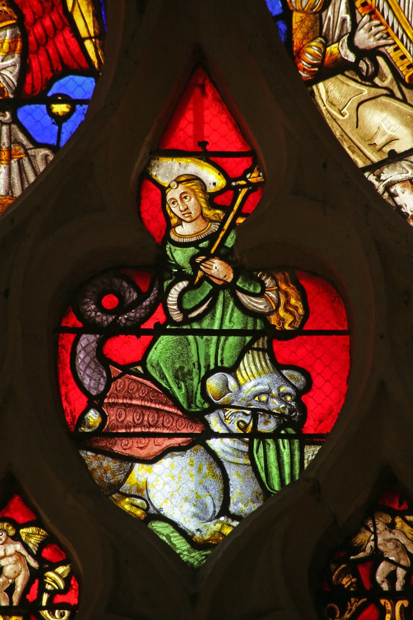 St Margaret Com um dragão de French School