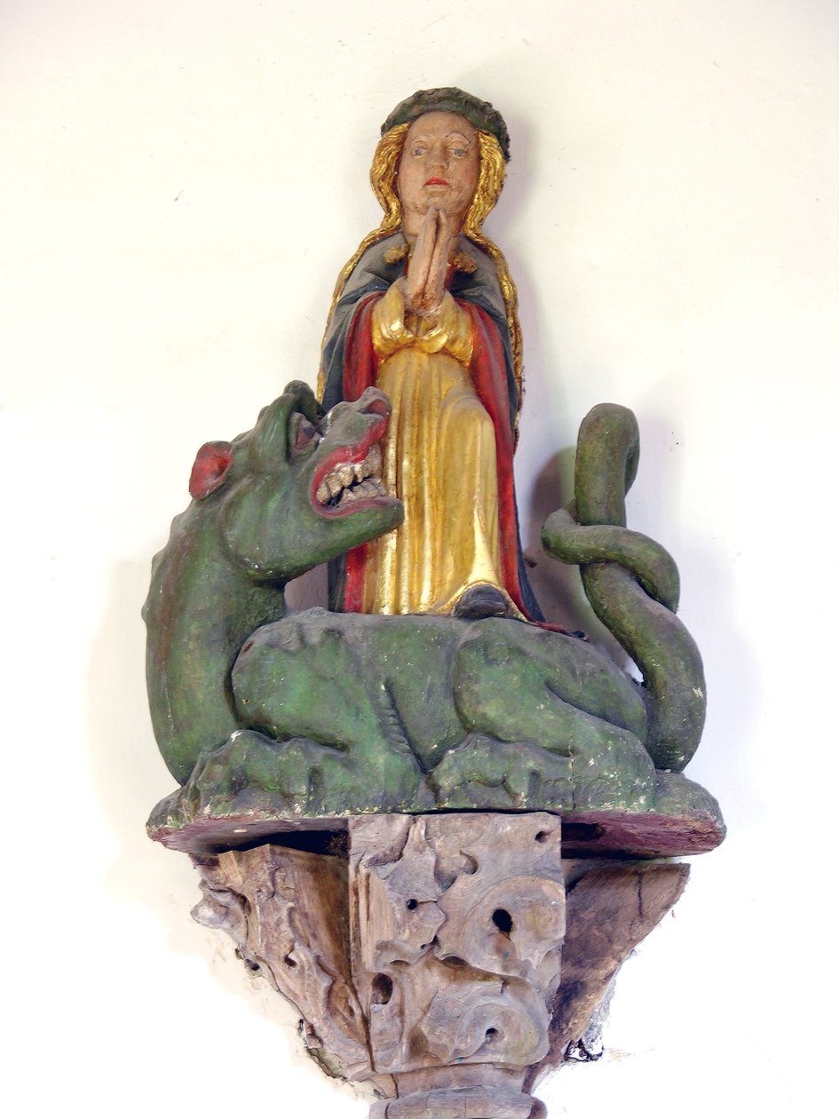 Santa Margarida de Antioquia (madeira policromada) de French School