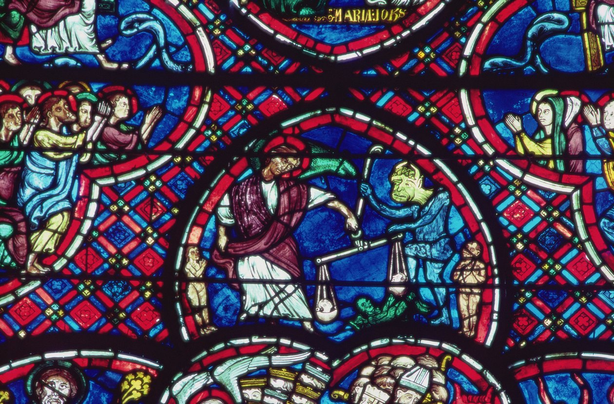 São Miguel, pesando almas, século XIII de French School