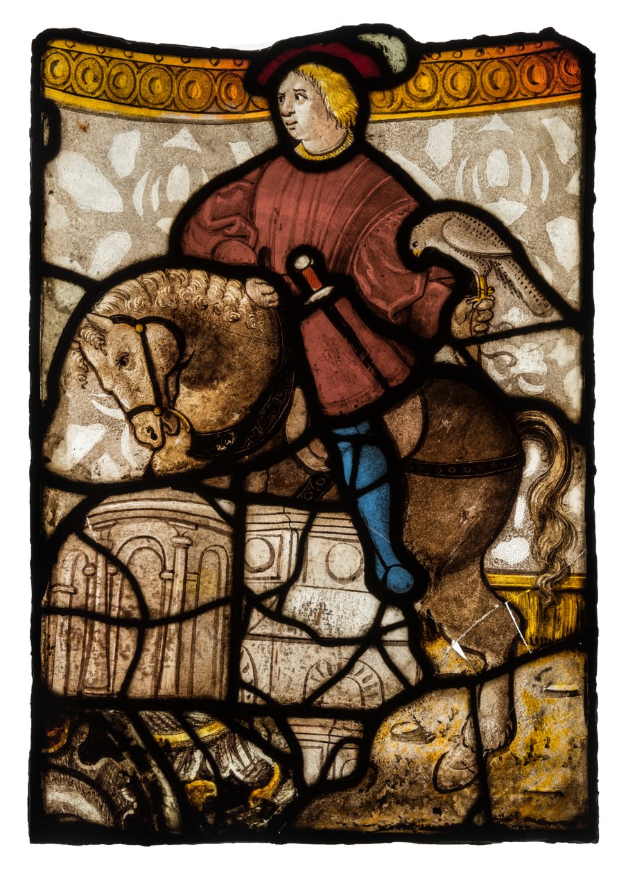 São Thibault de Provins, c.1500-15 (vidro transparente, manchado, pintado, colorido e chumbo) de French School