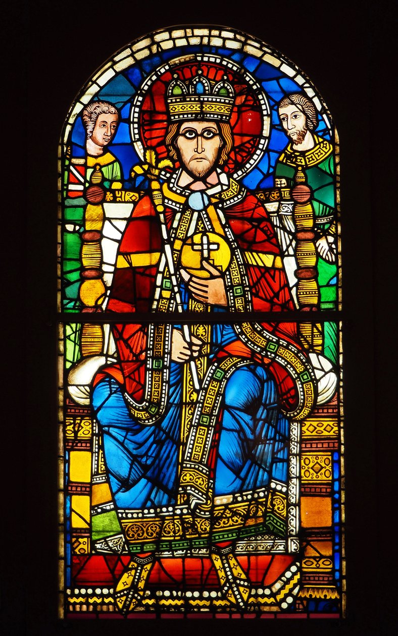 Vitral. Imperador em Majestade, final do século XII de French School