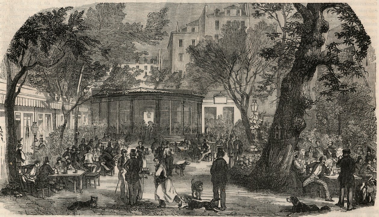 Selo do Cheval Blanc em Paris no século XIX - Gravura em "Tableau-de-Paris" de Edmond Texier 1852 de French School