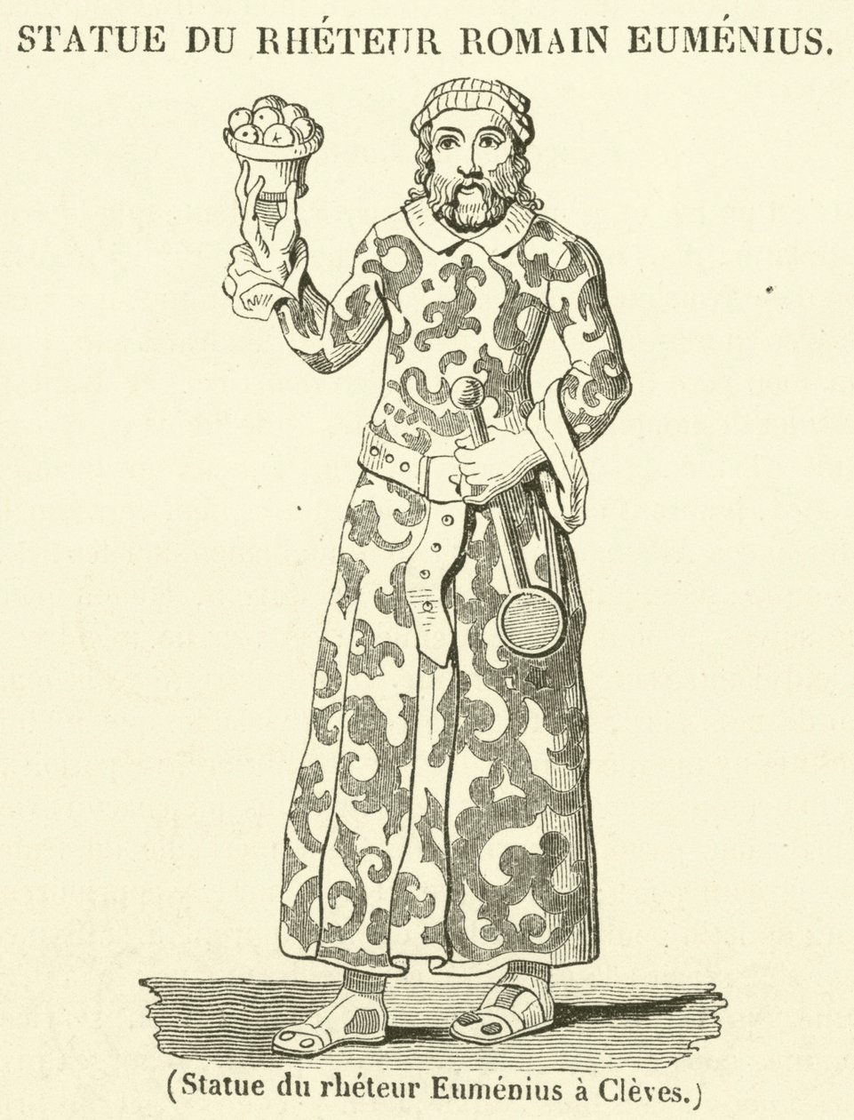 Estátua do reitor Euménio a Cleves (gravura) de French School