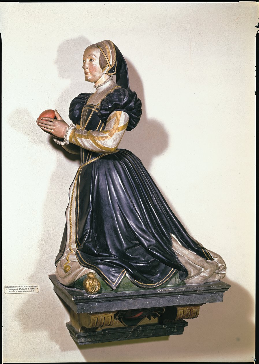 Estátua de Antoinette de Fontette (pedra pintada) de French School