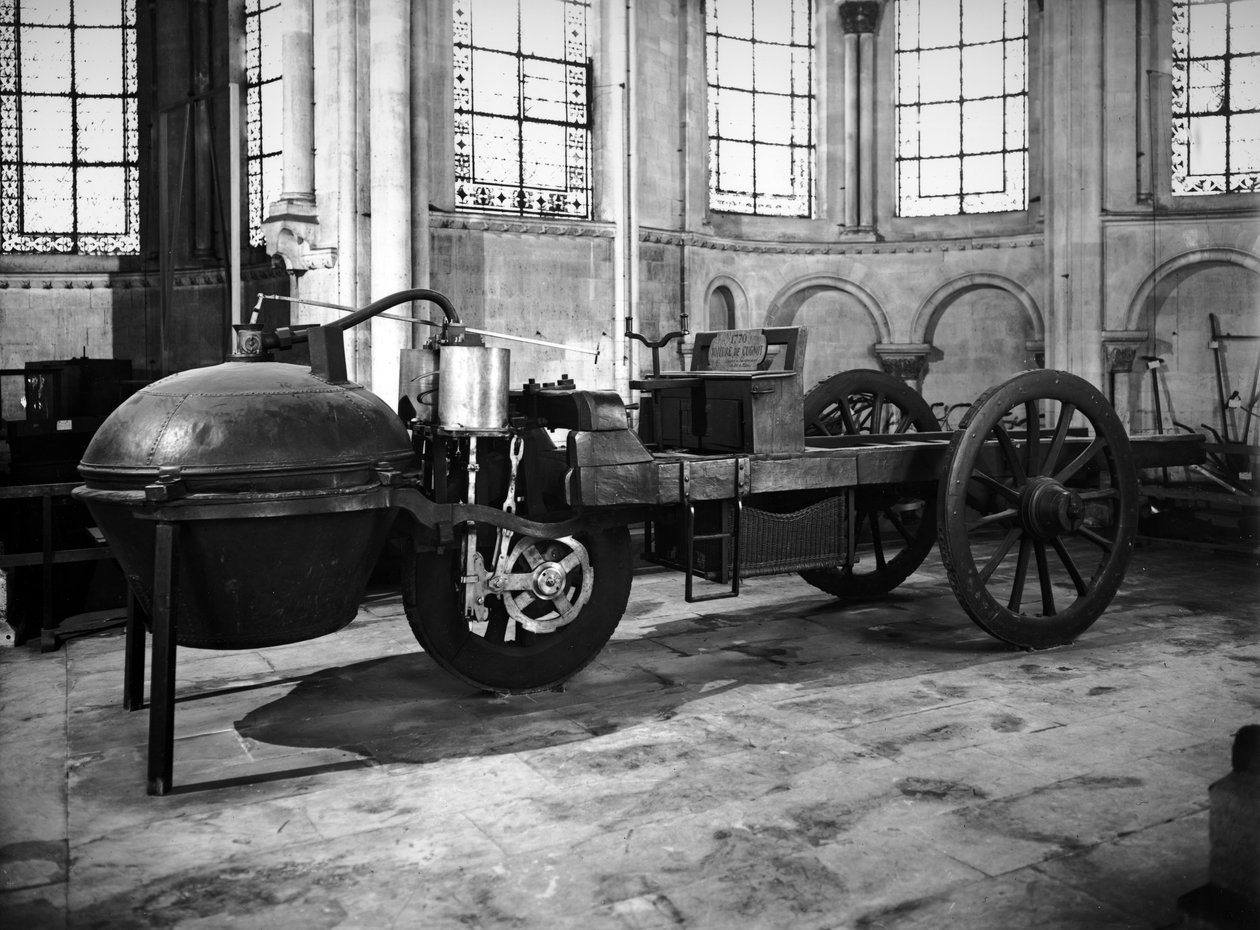 Carro a vapor inventado por Nicolas Joseph Cugnot (1725-1804), 1771 de French School
