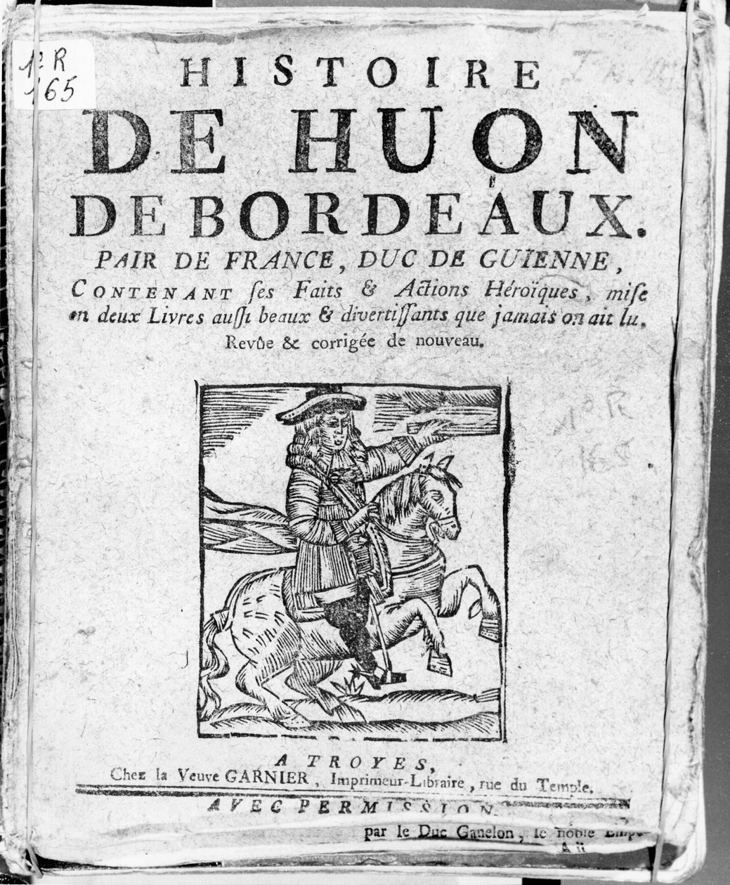 História de Huon de Bordeaux, par da França e duque de Guyenne, Biblioteca Azul, Troyes de French School