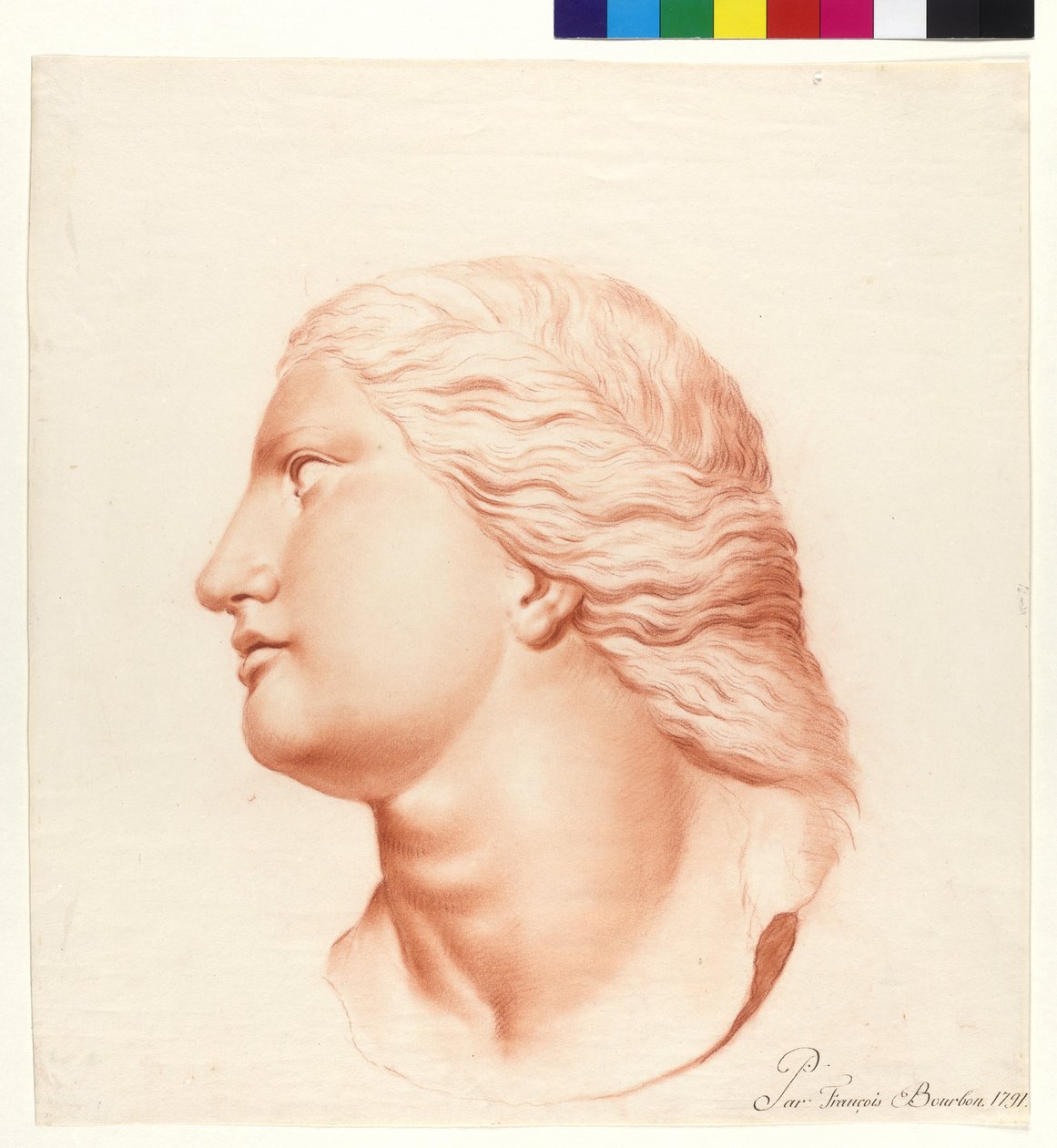 Estudo baseado na estátua (filha do Niobe) de French School