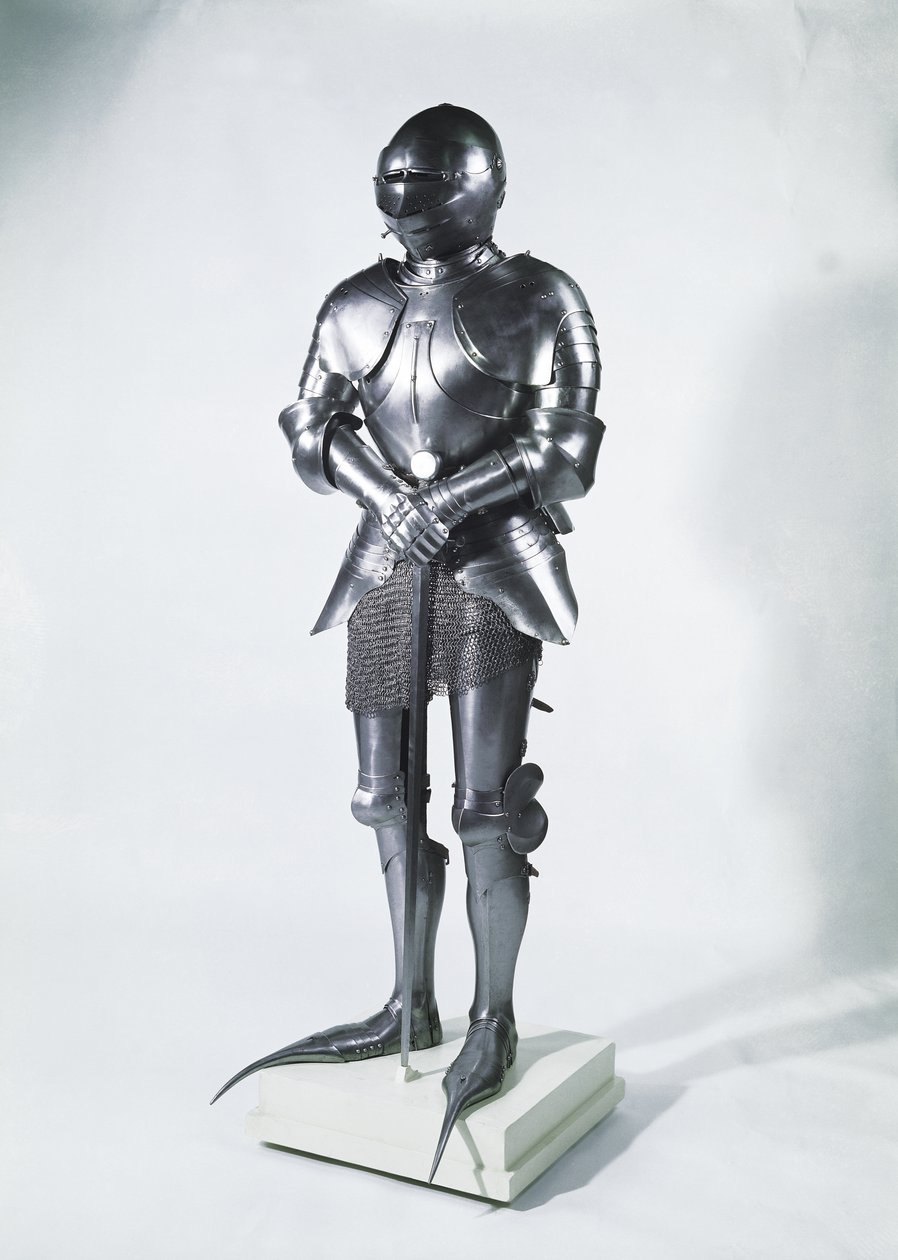 Terno de armadura com poulaines, c.1480 (metal) de French School