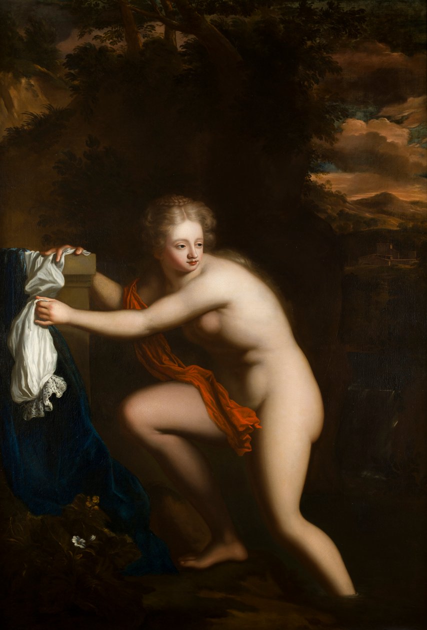 Susannah em seu banho, c.1600-99 (óleo sobre tela) de French School